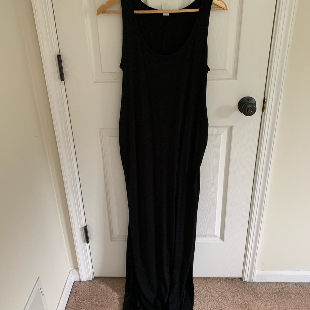 Black maternity maxi dress